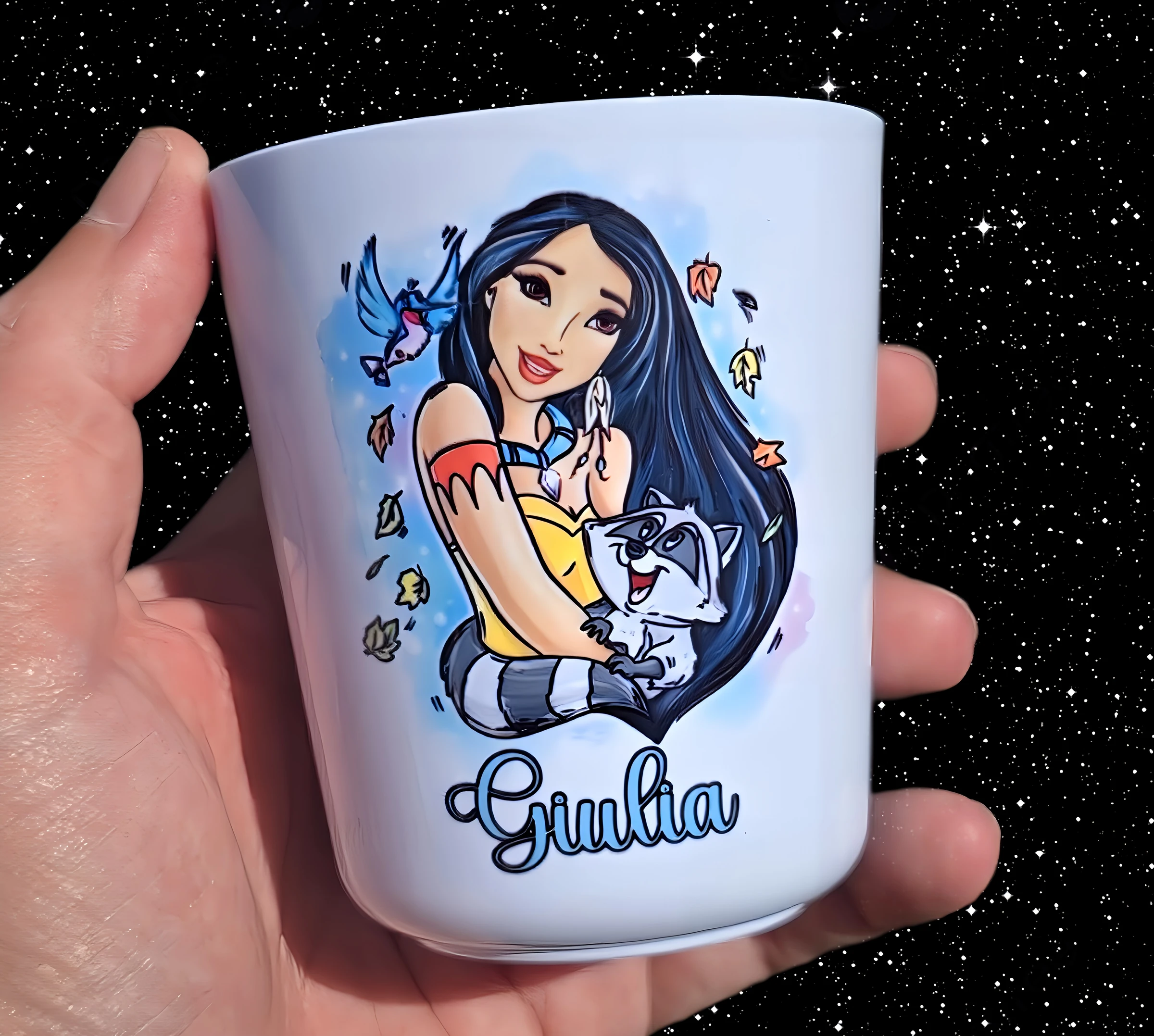 verre gobelet personnalisé pocahontas